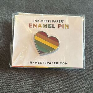 Rainbow Heart Pride Enamel Pin by Ink Meets Paper NEW